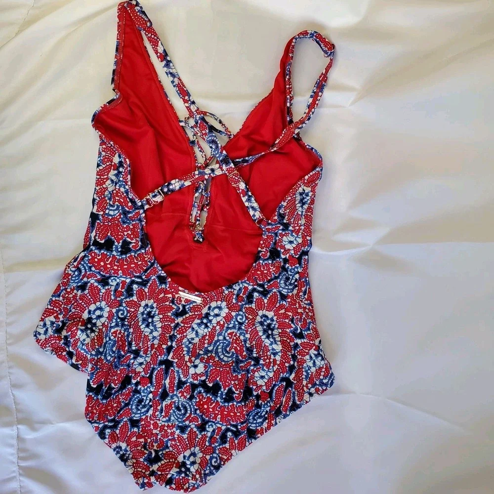 Michael Kors L1505 Angelina Paisley One Piece Swimsuit Women's Size‎ 8